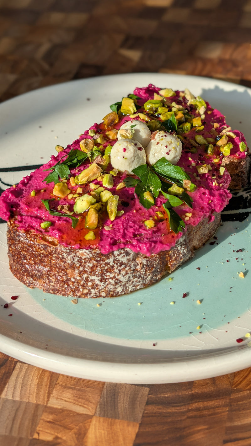 Beet Hummus Toast