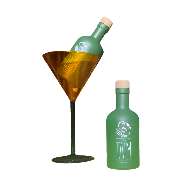 Green bottle with a unique design, Lebanese extra virgin olive oil
